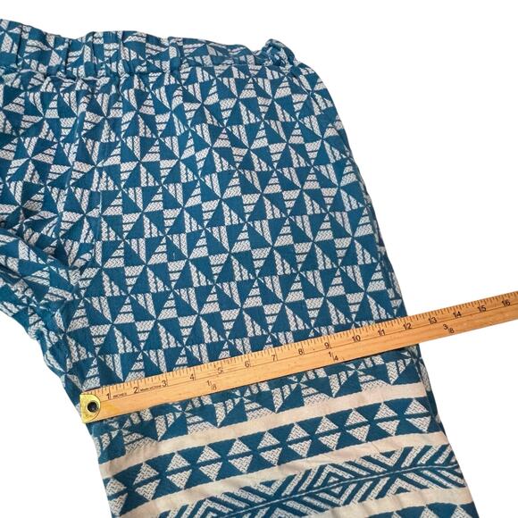 Soft Surroundings Wide Leg Lounge Pants Women’s L Blue Geometric Elastic Waist - Picture 8 of 8